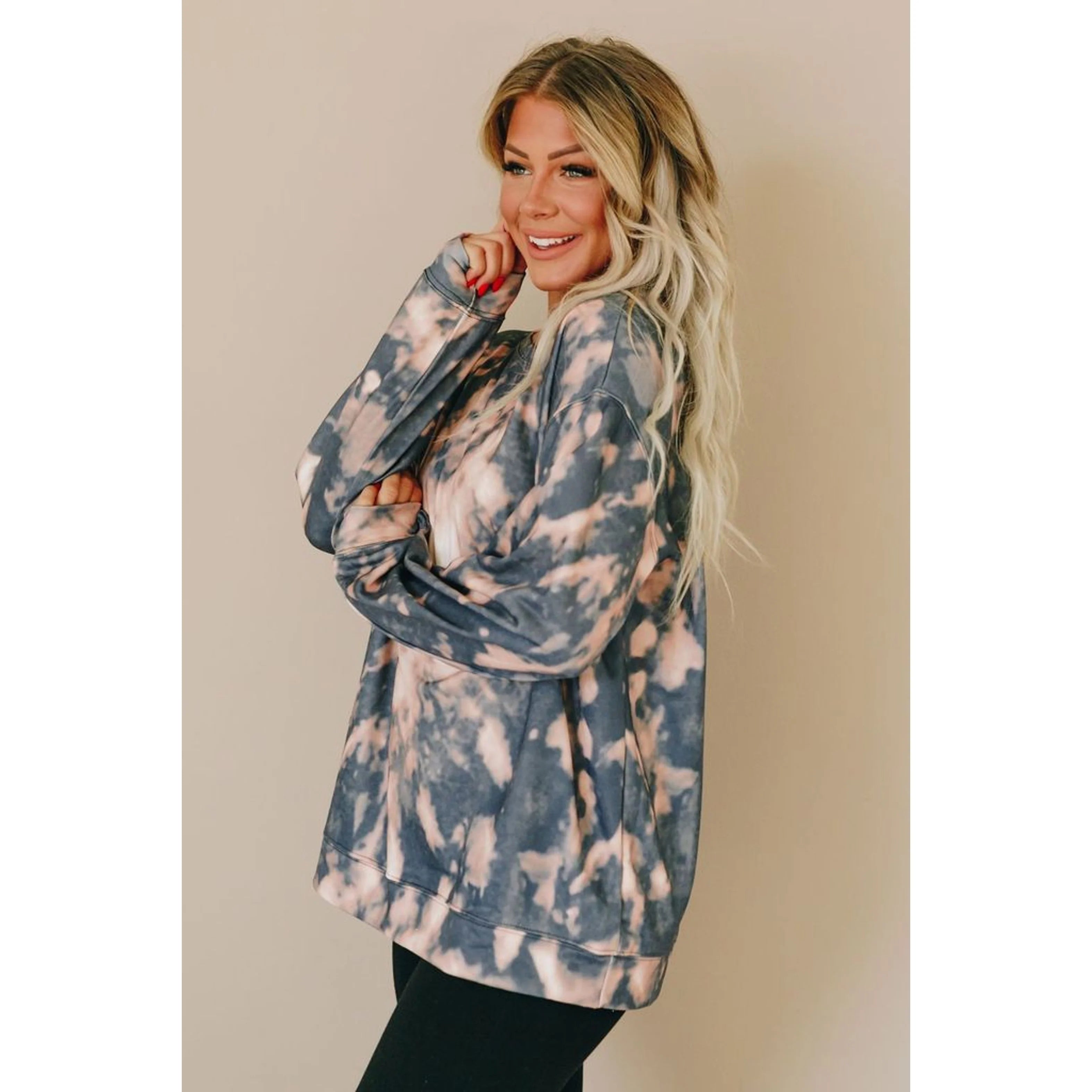 TD Sporty Casual Zip-Up Sweatshirt 'Wake Me Up' Tie Dye High Quality Custom Logo Printed Long Zip Available XS for Autumn Winter