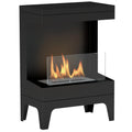 Homcom Steel Bioethanol Fireplace with Glass Homcom 38X22X54 cm Black