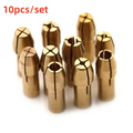 10Pcs/Set Mini Drill Chucks Adapter 0.5mm-3.2mm Mini Drill Chucks Chuck Adapter Micro Collet Brass For Power Rotary Tool